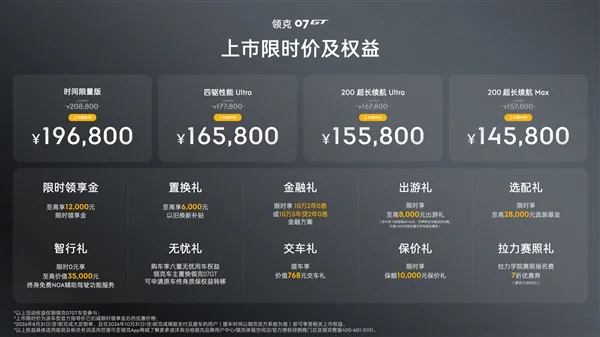 比预售便宜2万！领克07 GT上市：14.58万起 超跑同款悬架